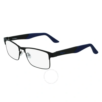 Ferragamo Salvatore  Demo Rectangular Men's Eyeglasses Sf2216 002 56 In Black