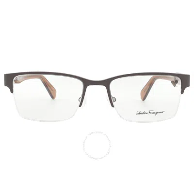 Ferragamo Salvatore  Demo Rectangular Men's Eyeglasses Sf2222 202 54 In Brown