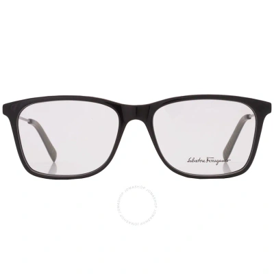 Ferragamo Salvatore  Demo Rectangular Men's Eyeglasses Sf2876 021 55 In Black / Ruthenium