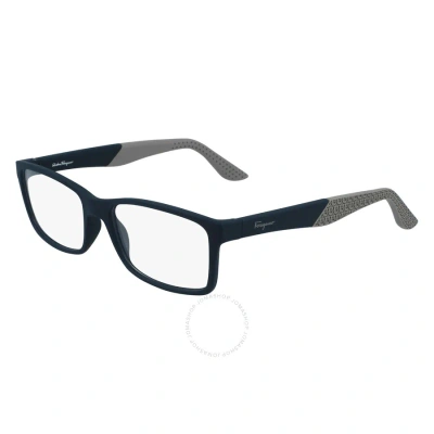 Ferragamo Salvatore  Demo Rectangular Men's Eyeglasses Sf2908 401 56 In Blue