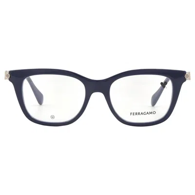 Ferragamo Salvatore  Demo Square Ladies Eyeglasses Sf2973 414 50 In Blue