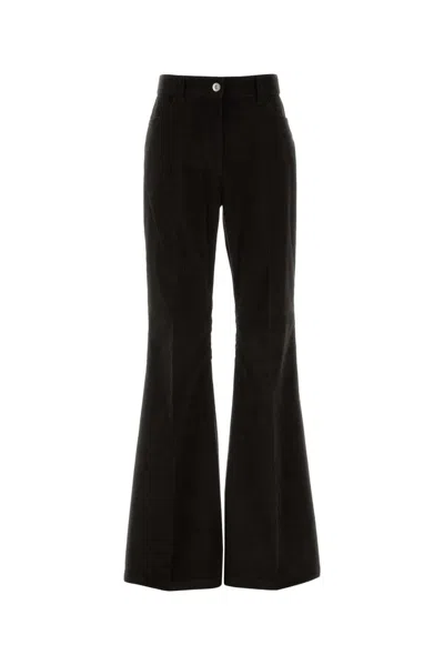 Ferragamo Cotton Flared Trousers In Black