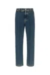 Ferragamo Straight Leg Denim Trousers With Contrast Stitching