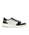 Ferragamo Suede Patch Skate Sneaker In White