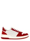 Ferragamo Panelled Leather Sneakers In Red