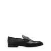 Ferragamo Salvatore  Hammered Leather Gancini Loafers Shoes In Black