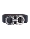 Ferragamo Black Gancini Buckle Cut To Size Belt In Black