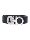 Ferragamo Black Reversible Cut To Sze Belt In Black