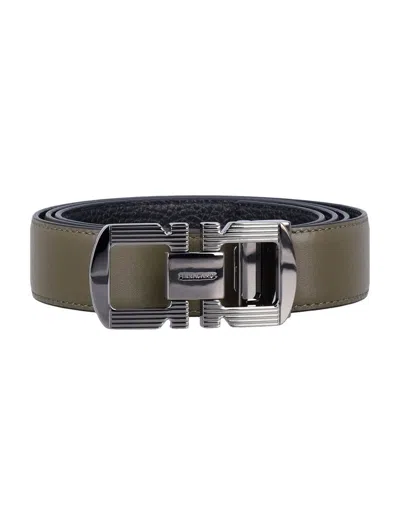 FERRAGAMO SALVATORE FERRAGAMO REVERSIBLE AND ADJUSTABLE GANCINI BELT