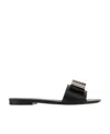 Ferragamo Double-bow Slider In Black