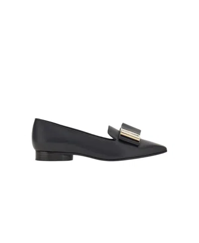 Ferragamo Salvatore  Double-bow Slip-on Loafers In Black