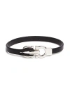 FERRAGAMO SALVATORE FERRAGAMO MEN'S DOUBLE GANCINI LEATHER BRACELET