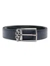 Ferragamo Double Logo-embossed Leather Belt