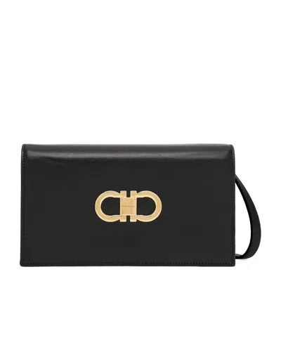 FERRAGAMO SALVATORE FERRAGAMO DOUBLE GANCINI MINI SHOULDER BAG