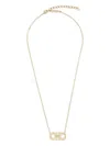 Ferragamo Necklace Featuring Gancini Pendant Adorned With Crystals In Gold