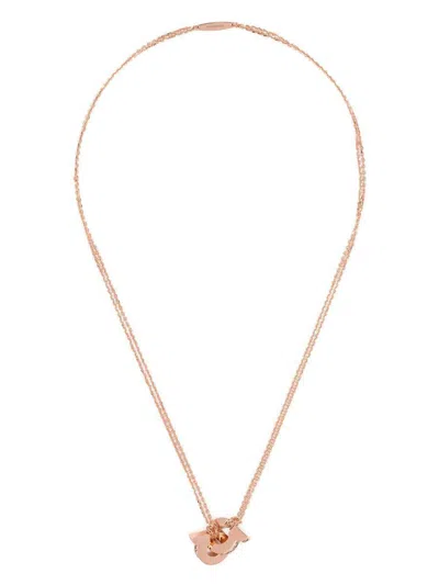 Ferragamo Salvatore  Double Gancini Pendant Necklace Accessories In Grey