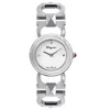 Ferragamo 25mm Double Gancini Stud Watch With Silver Dial, Stainless Steel In White