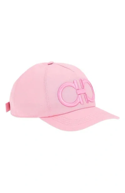 Ferragamo Salvatore  Double Gancio Baseball Cap In Flamingo/flamingo