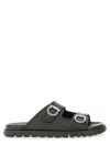 Ferragamo Gancini Leather Sandals