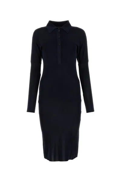 Ferragamo Women's Tech Knit Polo Midi-dress In New Navy