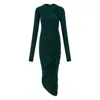 Ferragamo Crepe Light Jersey Midi Dress In Green