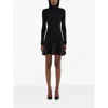 Ferragamo High-neck Mini Dress In Black