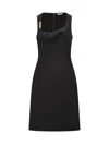 Ferragamo Corseted Midi Dress In Black