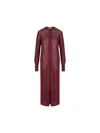 Ferragamo Lurex Longline Cardigan In Red