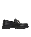Ferragamo Elegant Douglas Loafers With Iconic Embellishment In Black