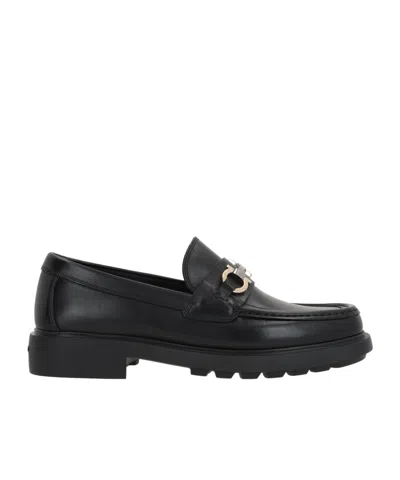 FERRAGAMO SALVATORE FERRAGAMO DUGLAS HOOK DETAILED LOAFERS