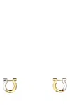 Ferragamo Two-tone Design Metal Hoop Earrings