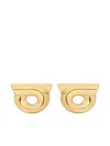 Ferragamo Geometric Stud Earrings Polished Finish In Grey