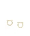 Ferragamo Salvatore  Gancini Crystals Earrings - L Accessories In Yellow