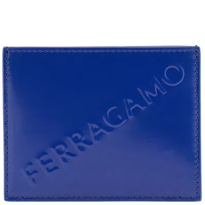 Ferragamo Salvatore  Embossed Card Case In ["blue"]