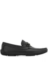 Ferragamo Men Embossed Gancini Monogram Driving Loafers