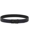 Ferragamo Gancini Reversible Leather Belt In Blue