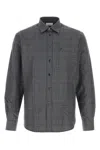 Ferragamo Embroidered Oxford Shirt In Gray