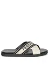 Ferragamo Jacquard Beige/black Espadrilles In Black