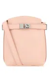 Ferragamo Salvatore  Woman Pastel Pink Leather Gancini Phone Case In Pink