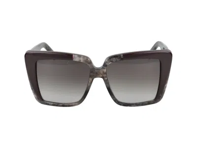 Ferragamo Salvatore  Eyewear Cat In Grey Marble/bordeaux