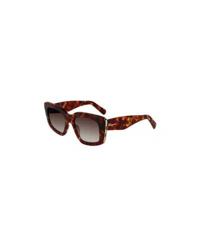 Ferragamo Salvatore  Eyewear Rectangular Frame Sunglasses In Brown