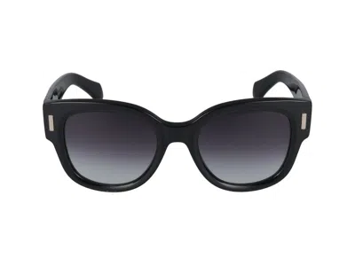 Ferragamo Salvatore  Eyewear Round Frame Sunglasses In Black