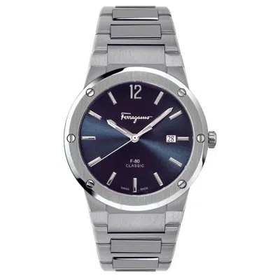 Ferragamo Salvatore  F-80 Classic Quartz Blue Dial Men's Watch Sfdt01320 In Blue/silver Tone