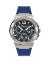 Ferragamo F-80 Titanium Tech Silicone Watch In Black/blue