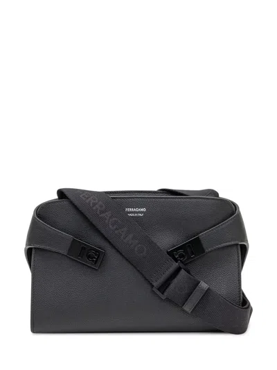 Ferragamo Salvatore   Black Leather Shoulder Bag In Multi