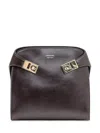 Ferragamo Salvatore   Brown Leather Hand Bag With Gold Buckle In Brown