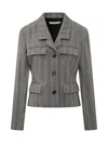 Ferragamo Herringbone Multi-pocket Jacket In Gray
