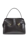 Ferragamo Structured Leather Shoulder Bag In Multi