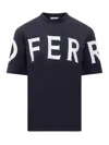 Ferragamo Short Sleeved T-shirt With Graphic Logo In Blue