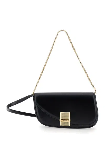 Ferragamo Fiamma Shoulder Bag In Black